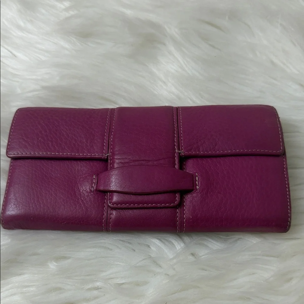 Ann Taylor Plum Leather Wallet